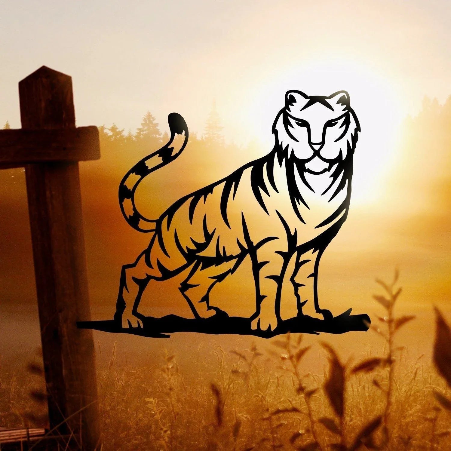 Tiger King Metal Art Garden Signs Cut Metal Sign Metal House Sign - 8 inches - metal sign