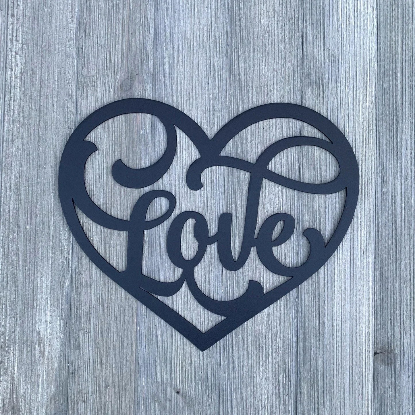 Love Heart Metal Sign Cutout Cut Metal Sign Wall Metal Art - 8 inches - metal sign