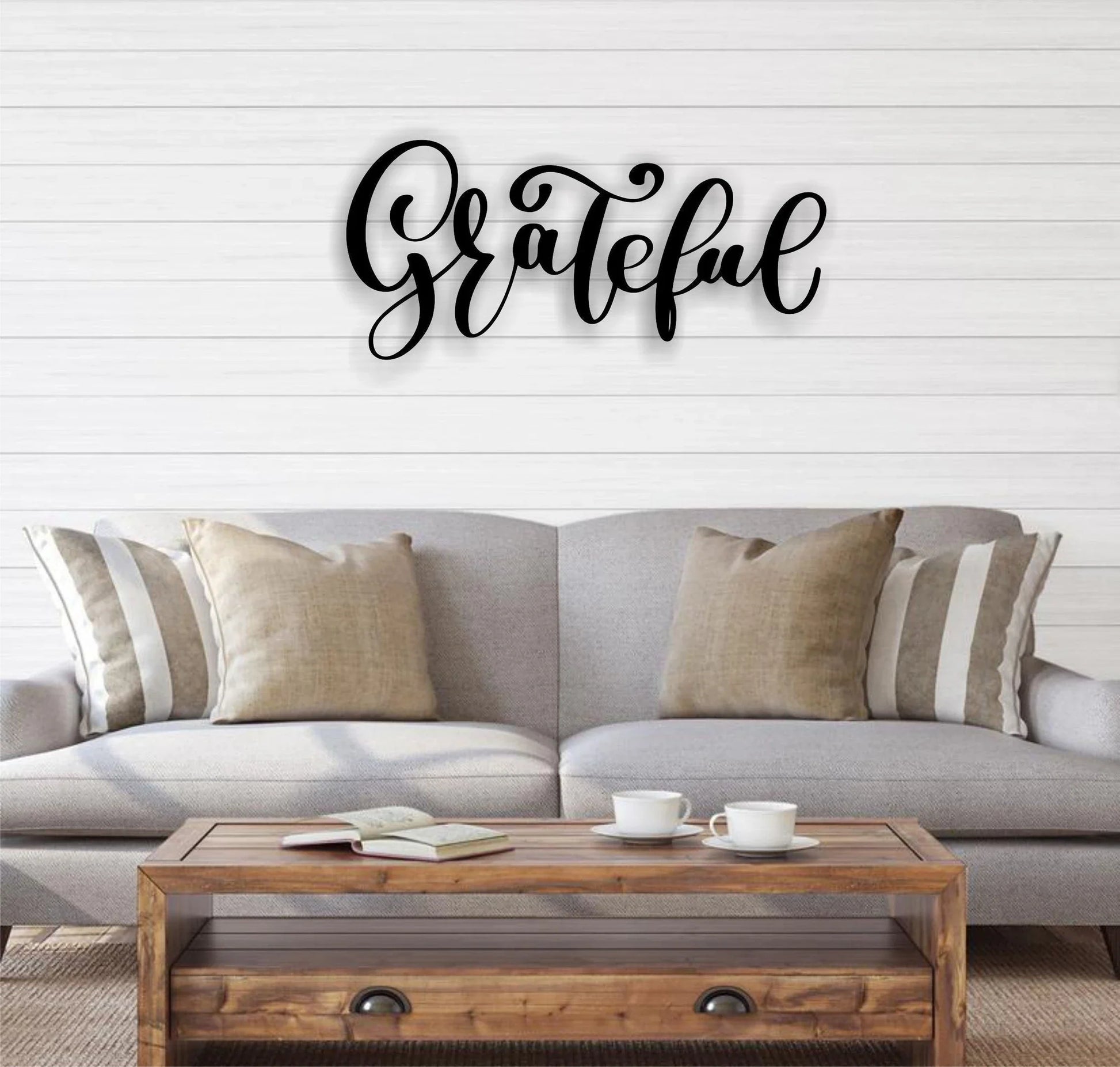 Grateful Metal Wall Sign Entryway Decor Bathroom Wall Decor Living Room Decor Kitchen Decor Thanksgiving - 8 inches - metal sign