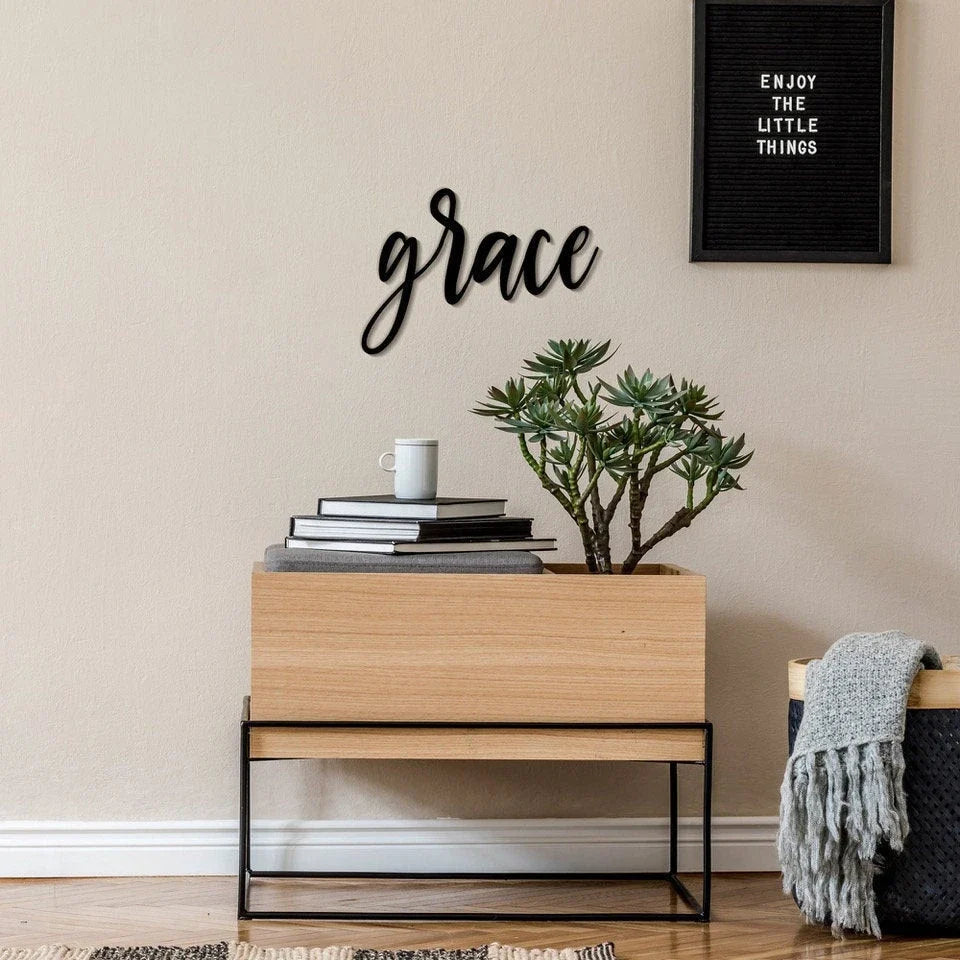 Grace Grace Metal Wall Decor Grace Metal Sign For Home Inspirational Housewarming Gift - 8 inches - metal sign