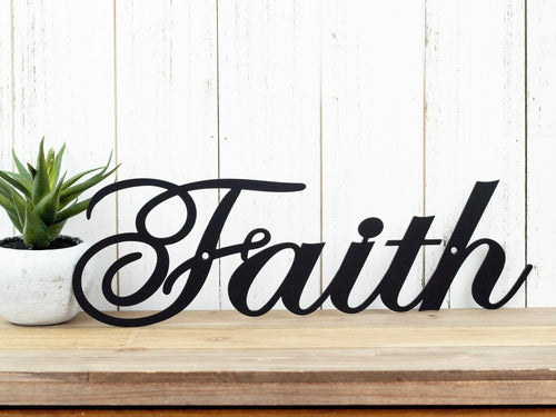 Faith 14. X 4.faith Sign Spiritual Religious Inspirational Metal Sign Wall Decor - 8 inches - metal sign