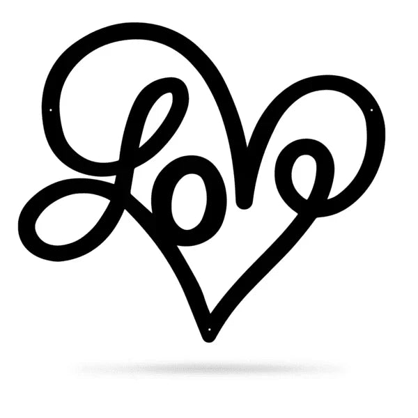 Love Heart Cut Metal Sign Metal House Sign - 8 inches - metal sign