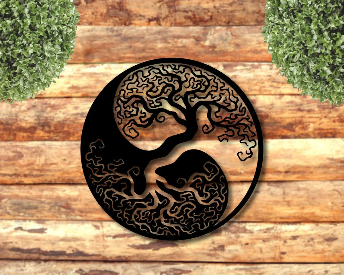 Yin&yang Sign Wall Hangings Wall Decor Housewarming Gift Minimalist Office Decor Metal Wall Sign - 8 inches - metal sign