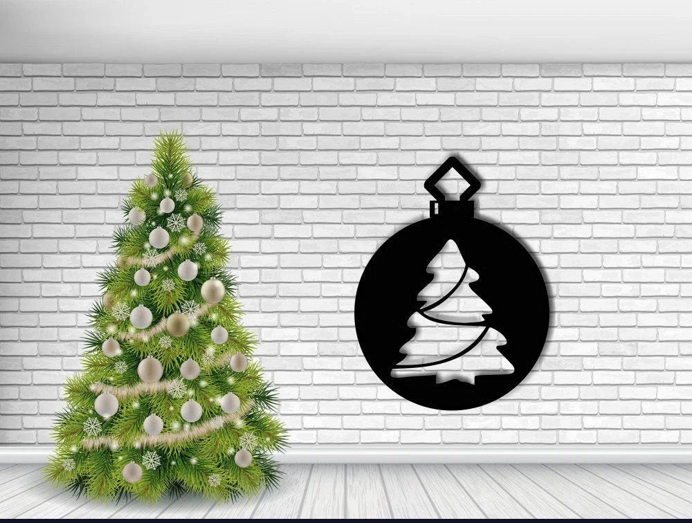 Christmas Tree Sign Christmas Bell Sign Christmas Decoration Metal Wall Decor Entryway Sign Wall Hangings Merry Christmas Gift Metal - 8 inches - metal sign