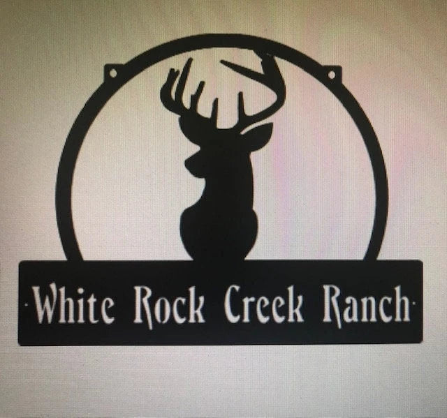 Metal Deer Head Sign Buck Head Sign Metal House Sign - 8 inches - metal sign
