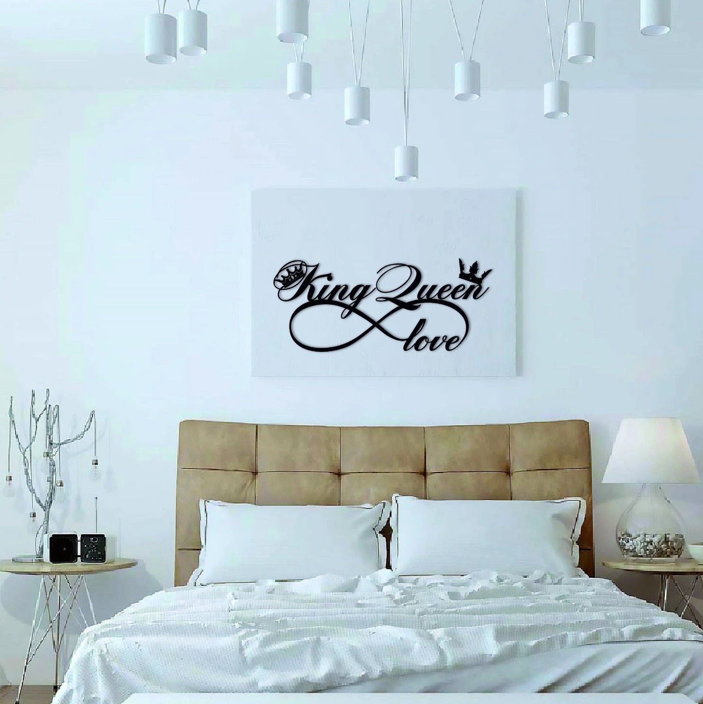 King And Queen With Crowns Metal Wall Decor - 8 inches - metal sign