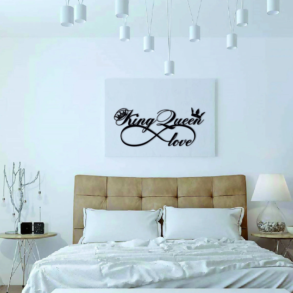 King And Queen With Crowns Metal Wall Decor - 8 inches - metal sign