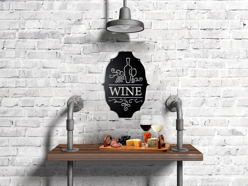 Metal Wine Vino Sign Gifts For Wine Lovers Vineyard Decor Oenophiles Home Indoor And Outdoor Decor - 8 inches - metal sign