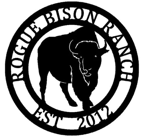 American Bison Metal Ranch Sign Cut Metal Sign Metal House Sign - 8 inches - metal sign