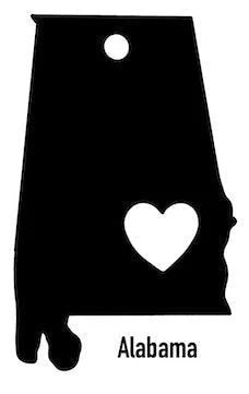 Alabama State Ornament Cut Metal Sign Wall Decor Metal Sign Metal Art - 8 inches - metal sign