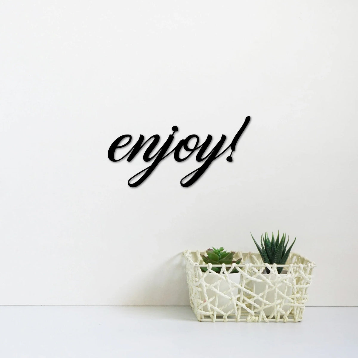 Enjoy! Metal Word Sign Kitchen Decor Dining Room Sign Home Bar Sign Metal Letters Kitchen Gifts Bar Gifts - 8 inches - metal sign