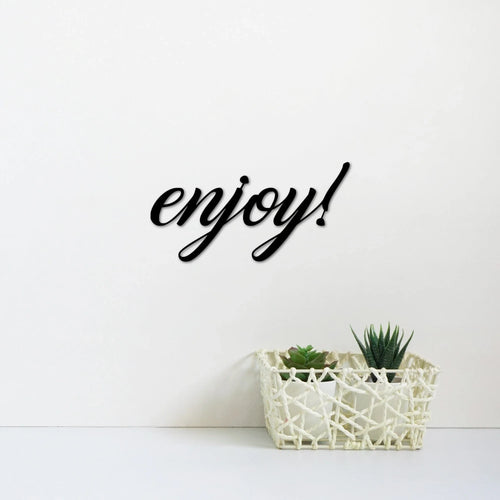 Enjoy! Metal Word Sign Kitchen Decor Dining Room Sign Home Bar Sign Metal Letters Kitchen Gifts Bar Gifts - 8 inches - metal sign