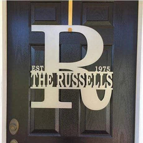 Block Letter Family Name Sign Cut Metal Sign Metal House Sign - 8 inches - metal sign