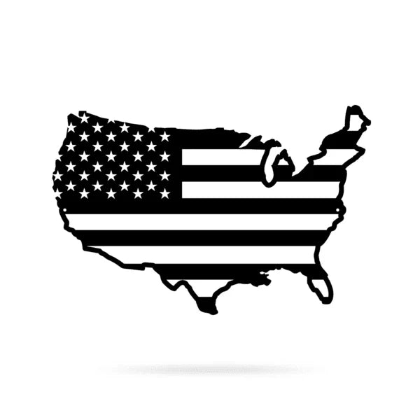 American Flag Wall Deeeecor Cut Metal Sign Metal House Sign - 8 inches - metal sign