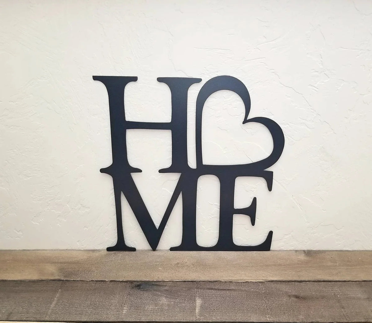 Heart Home Sign Metal Wall Decor Home Word With Heart Living Room Decor Word Art Cutout Housewarming Home Sign - 8 inches - metal sign