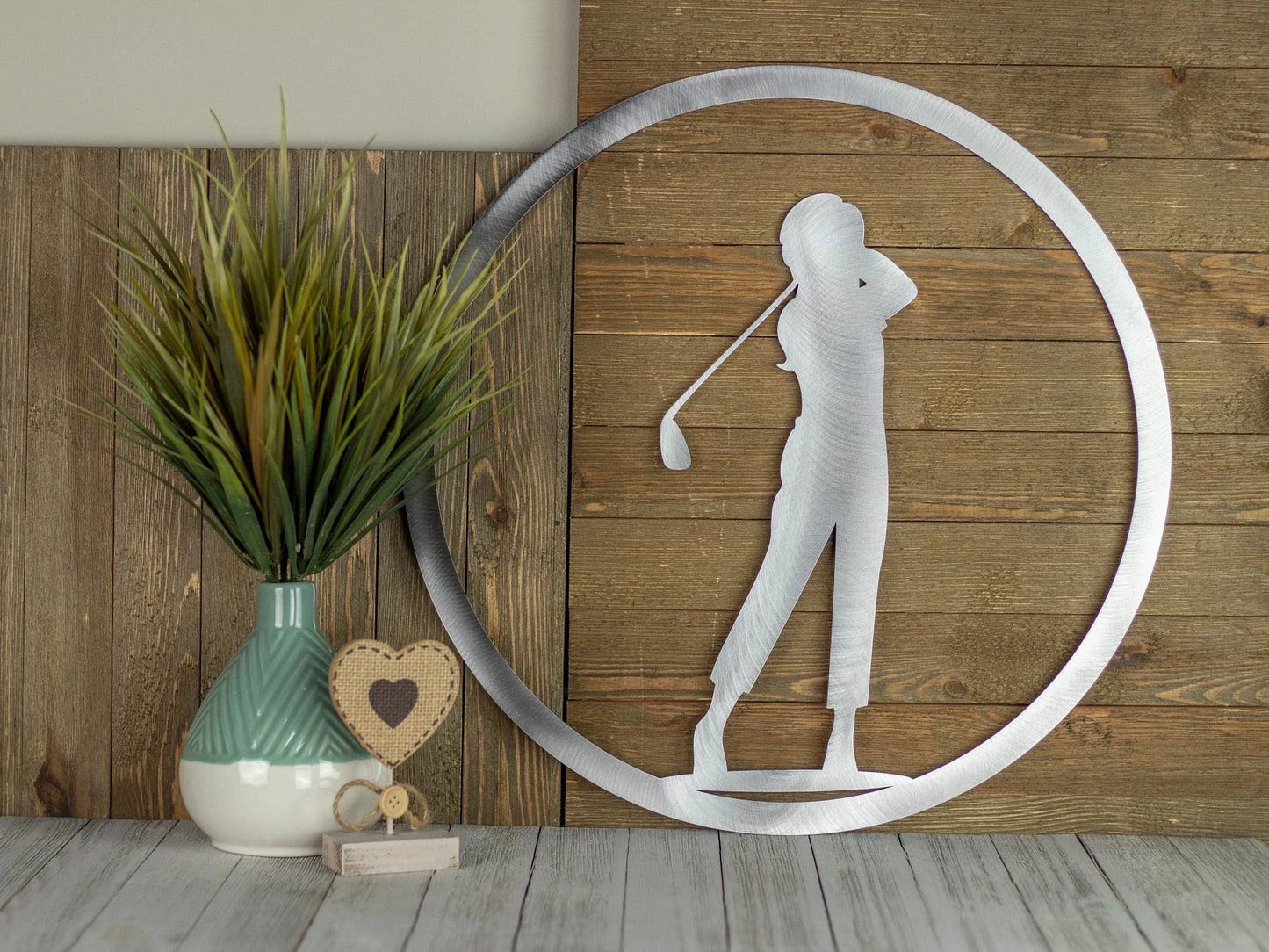 Golf Decor With Girl Golf Sign Golf Gift Golf Art Metal Sign Kids Room Decor Laser Cut Sign Raw Steel Shown - 8 inches - metal sign