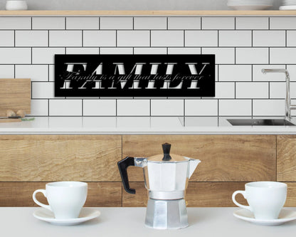 Family Sign Family Metal Sign Family Wall Decor Thanksgiving Decor Family Word Sign Metal Cut Out Family Sign Family Dining Room Decor - 8 inches - metal sign