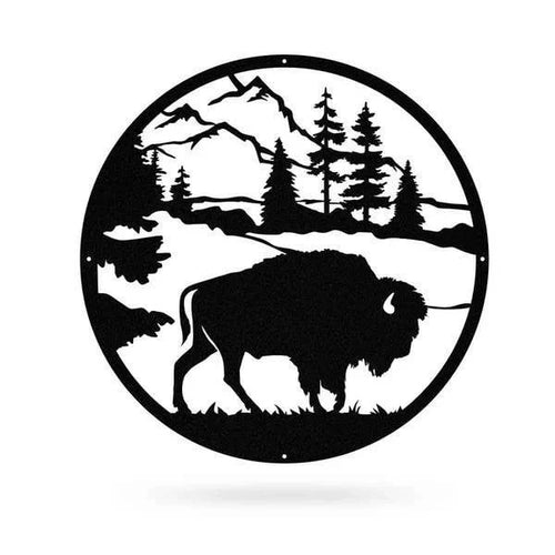 American Bison Cut Metal Sign Metal House Sign - 8 inches - metal sign