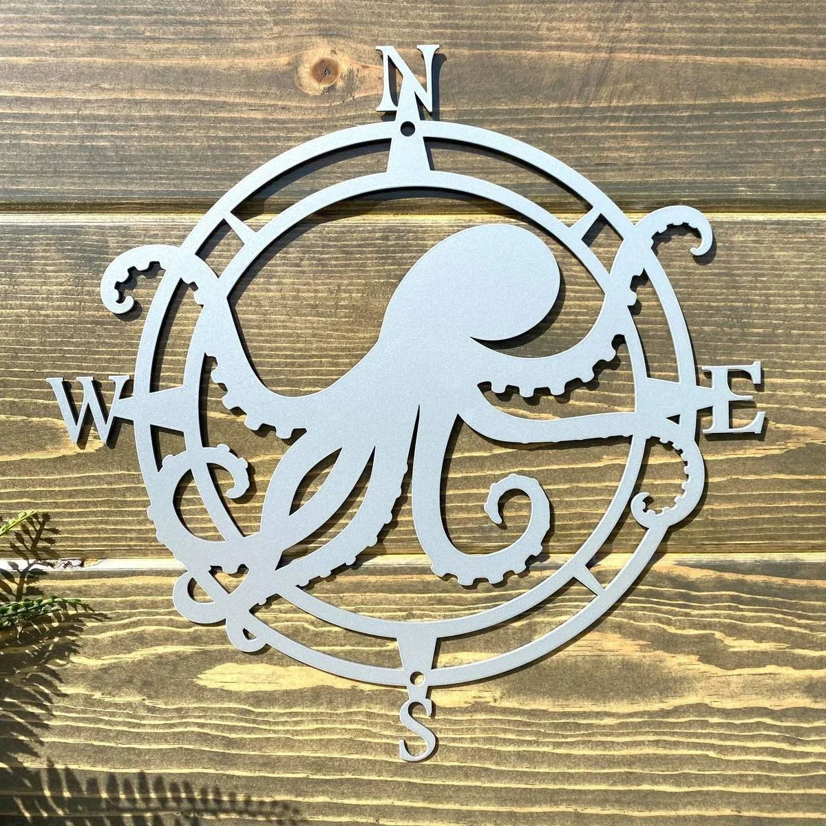 Octopus Compass Wall Decor Cut Metal Sign Metal House Sign - 8 inches - metal sign