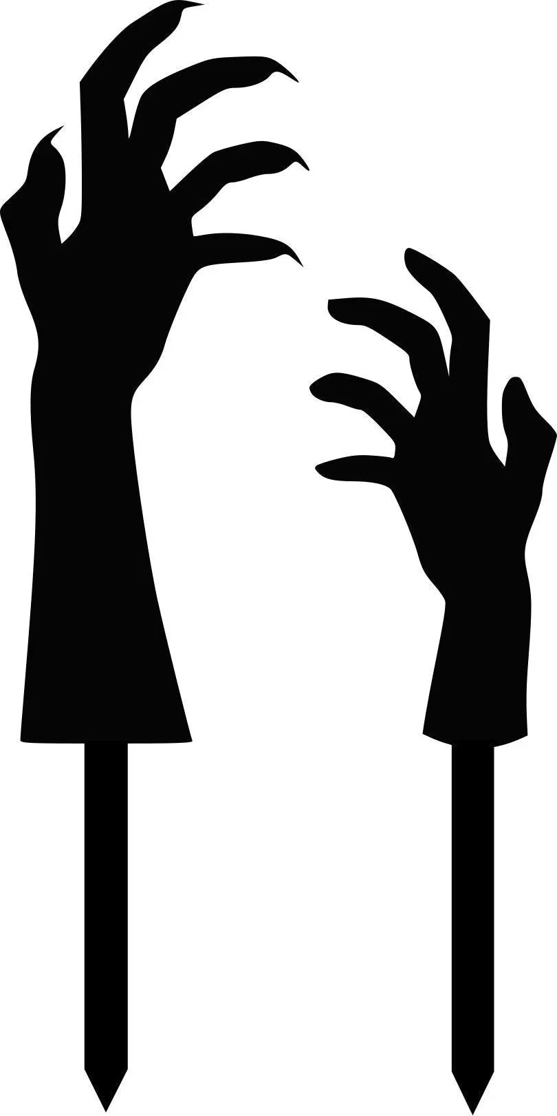 Creepy Hands Yard Stakes (set Of Two) Plasma Cut Steel Signs Metal Sign Cut Metal Sign Wall Metal Sign - 8 inches - metal sign
