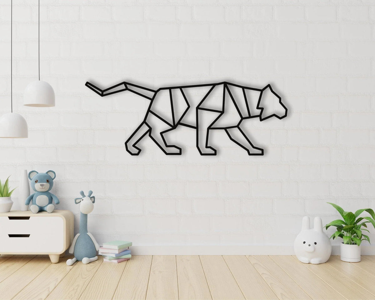 Geometric Wolf Metal Wolf Art Rustic Kids Room Art Boys Room Sign Metal Wolf Sign - 8 inches - metal sign