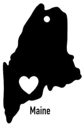 Maine State Ornament Cut Metal Sign Wall Decor Metal Sign Metal Art - 8 inches - metal sign