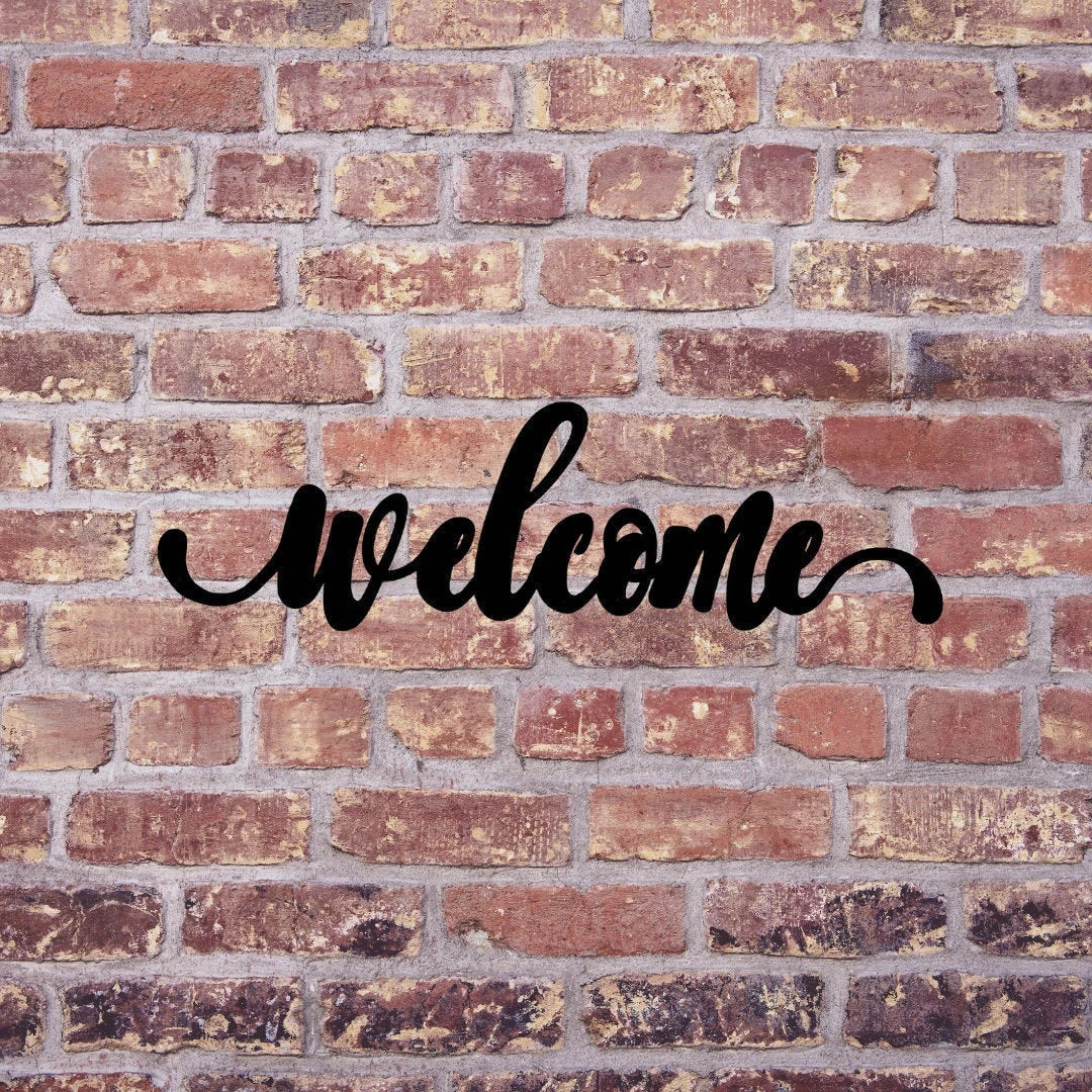 Welcome Sign Cut Metal Sign Wall Decor Metal Sign Metal Art - 8 inches - metal sign