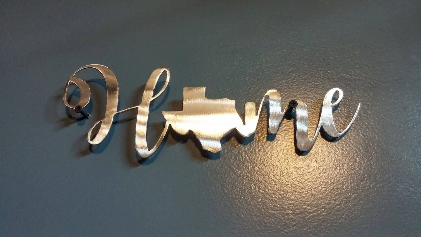 Texas Home Sign Plasma Cut Steel Sign steel Art Cut Metal Sign Wall Metal Art - 8 inches - metal sign