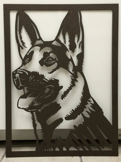 Large German Shepherd Or Australian Shepherd Head Plasma Cut Metal Sign Cut Metal Sign Wall Metal Sign - 8 inches - metal sign
