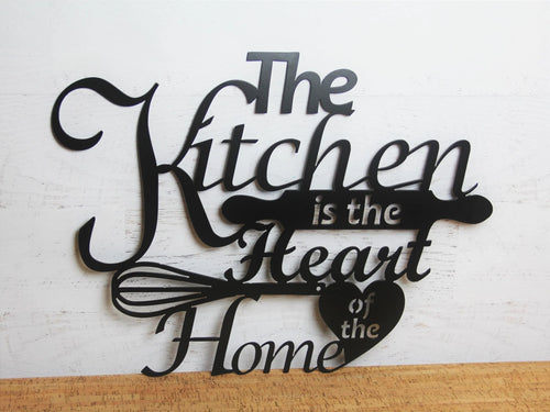 Kitchen Metal Sign Kitchen Decor Decorative Kitchen Art The Kitchen Is The Heart Of The Home Gift For Mom Kitchen Wall Decor - 8 inches - metal sign