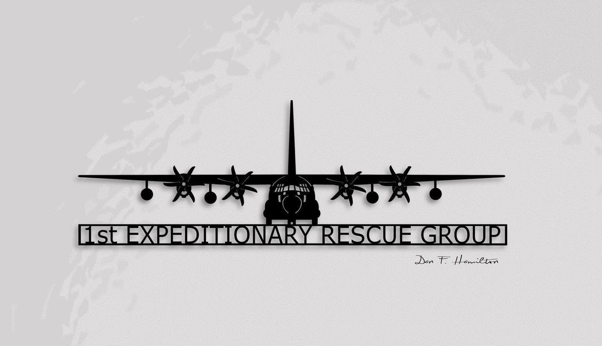 Hc130j 1st Expeditionary Rescue Group Metal Sign Cut Metal Sign Wall Decor - 8 inches - metal sign