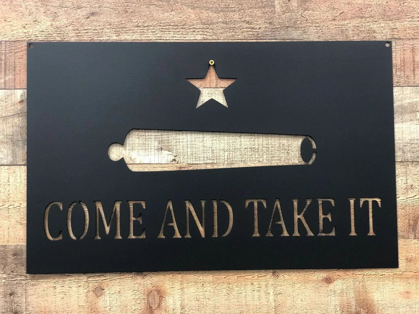 Come And Take It Flag Cut Metal Sign Wall Decor Metal Sign Metal Art - 8 inches - metal sign