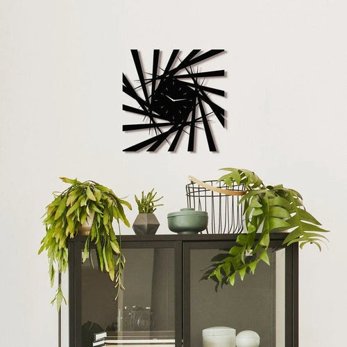 Metal Wall Clock Large Wall Clock Metal Wall Decor Office Decor Wall Hanging Abstract Boho Clock Living Room Art - 8 inches - metal sign
