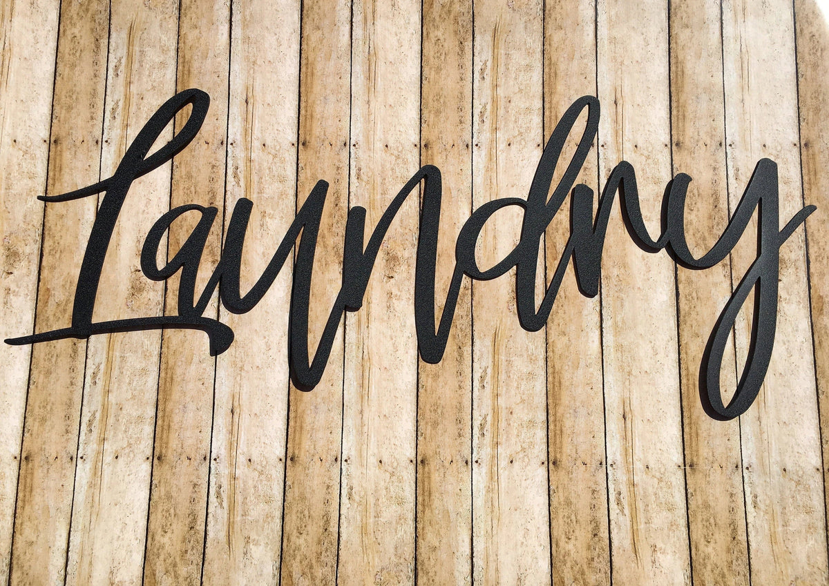 Laundry Metal Sign Metal Word Art Metal Words Cut Metal Sign Wall Metal Art - 8 inches - metal sign