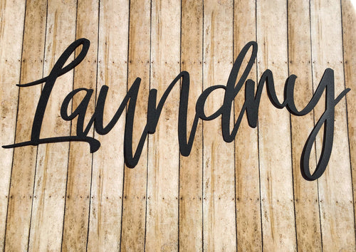 Laundry Metal Sign Metal Word Art Metal Words Cut Metal Sign Wall Metal Art - 8 inches - metal sign