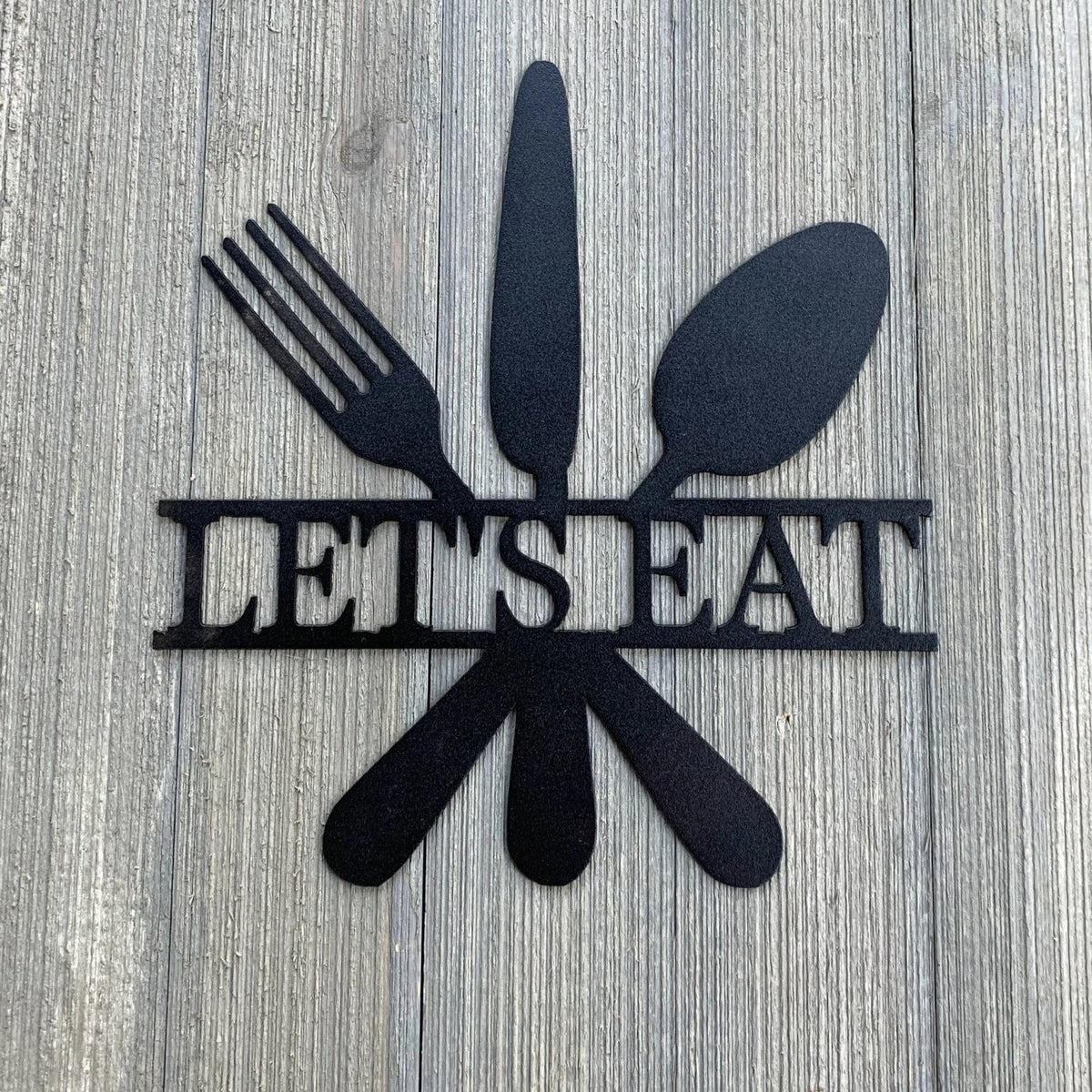 Lets Eat Metal Sign Cutout Cut Metal Sign Wall Metal Art - 8 inches - metal sign