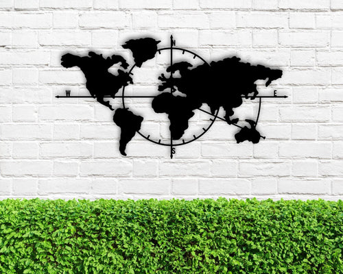 Liv Carte Du Monde Metallique Metal Wall Decor Metall Verldskarta World Map Interior Welltkarte Metalen Wereldkaart - 8 inches - metal sign