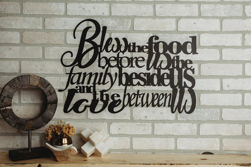 Bless The Food Metal Art Cut Metal Sign Wall Metal Art - 8 inches - metal sign
