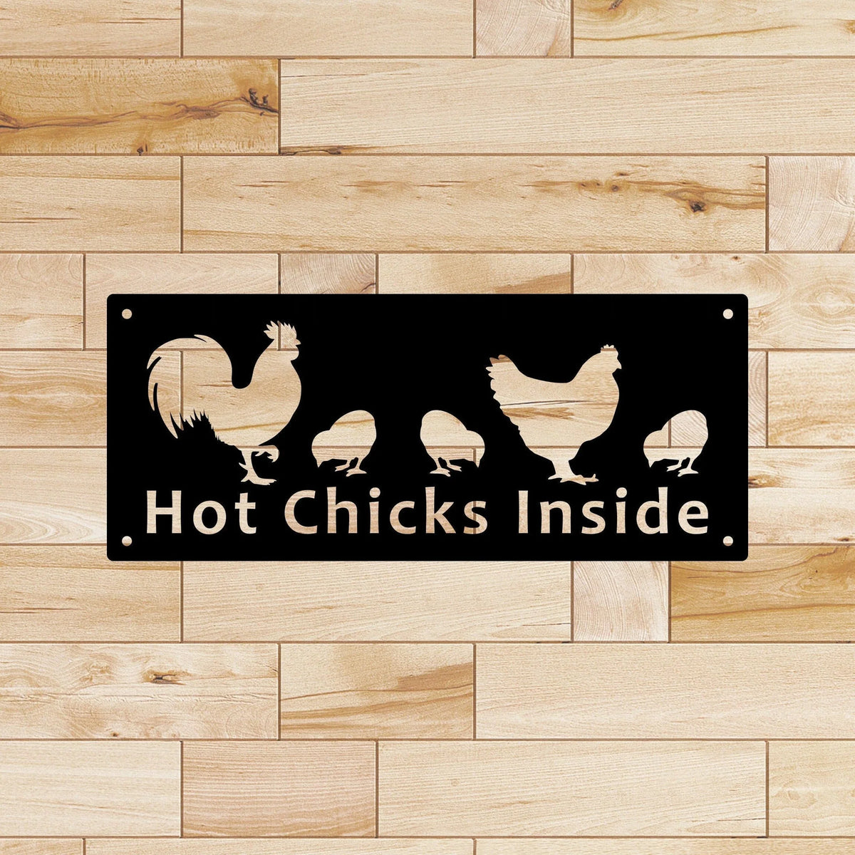 Hot Chicks Inside Metal Sign Cut Metal Sign Wall Metal Sign - 8 inches - metal sign