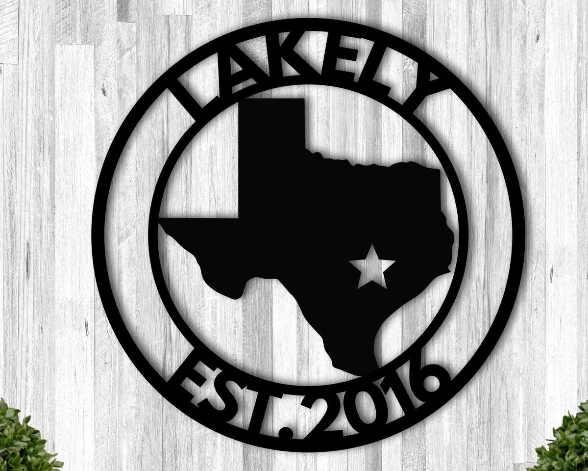 Family Name Sign Metal Texas Signs For Decor Last Name Metal Sign Texas Texas State Sign Of Texas Texas Star Metal Sign - 8 inches - metal sign