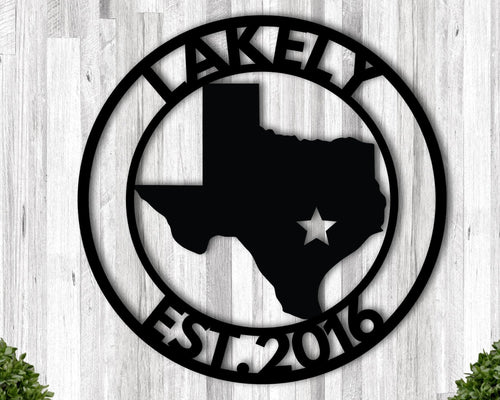 Family Name Sign Metal Texas Signs For Decor Last Name Metal Sign Texas Texas State Sign Of Texas Texas Star Metal Sign - 8 inches - metal sign