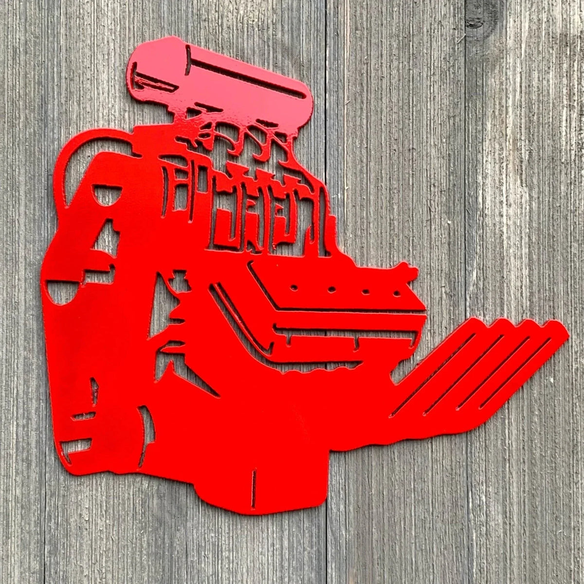Engine Metal Sign Cutout Cut Metal Sign Wall Metal Art - 8 inches - metal sign