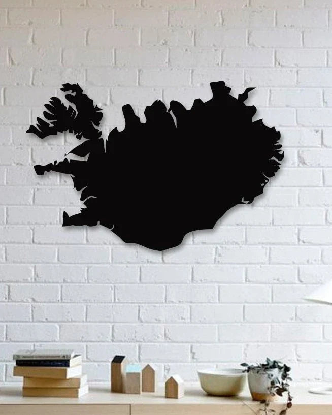 Iceland Map Metal Wall Decor Christmas Gifts Europen Maps Country Maps Metal Modern ation Ideas - 8 inches - metal sign