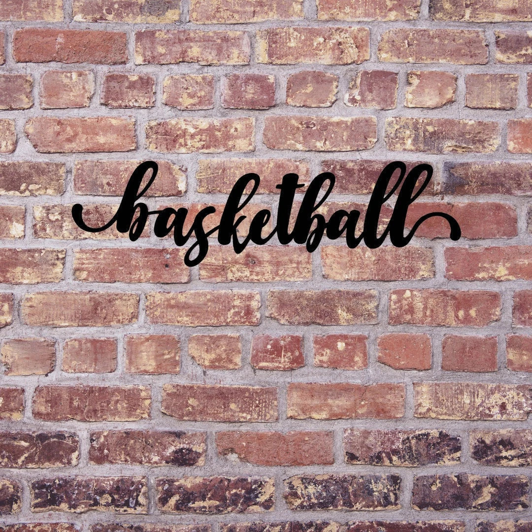 Basketball Sign Cut Metal Sign Wall Decor Metal Sign Metal Art - 8 inches - metal sign