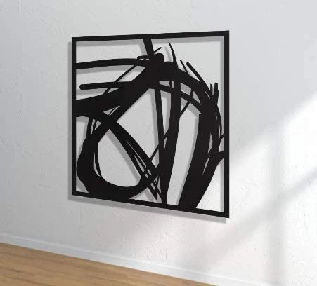 Abstract Home Decor Living Room Office Dining Aluminum Composite Modern Dign Sculpture Ready to Hang for Outdoors and Indoors - 8 inches - metal sign