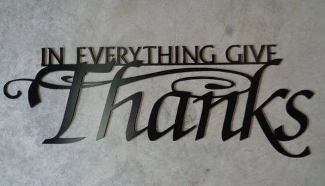 Metal Wall Wordsin Everything Give Thanks Metal House Sign - 8 inches - metal sign