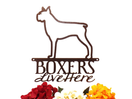 Boxer Dog Metal Sign Outdoor Sign Dog Mom Gift Laser Cut Steel - 8 inches - metal sign