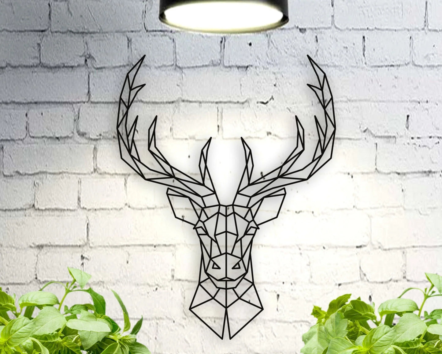 Deer Geometric Deer Head Metal Wall Decor Man Cave Buck Man Cave Decor For Men Gift For Men - 8 inches - metal sign