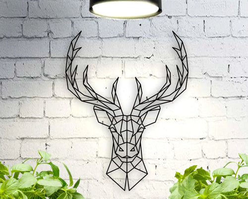 Deer Geometric Deer Head Metal Wall Decor Man Cave Buck Man Cave Decor For Men Gift For Men - 8 inches - metal sign