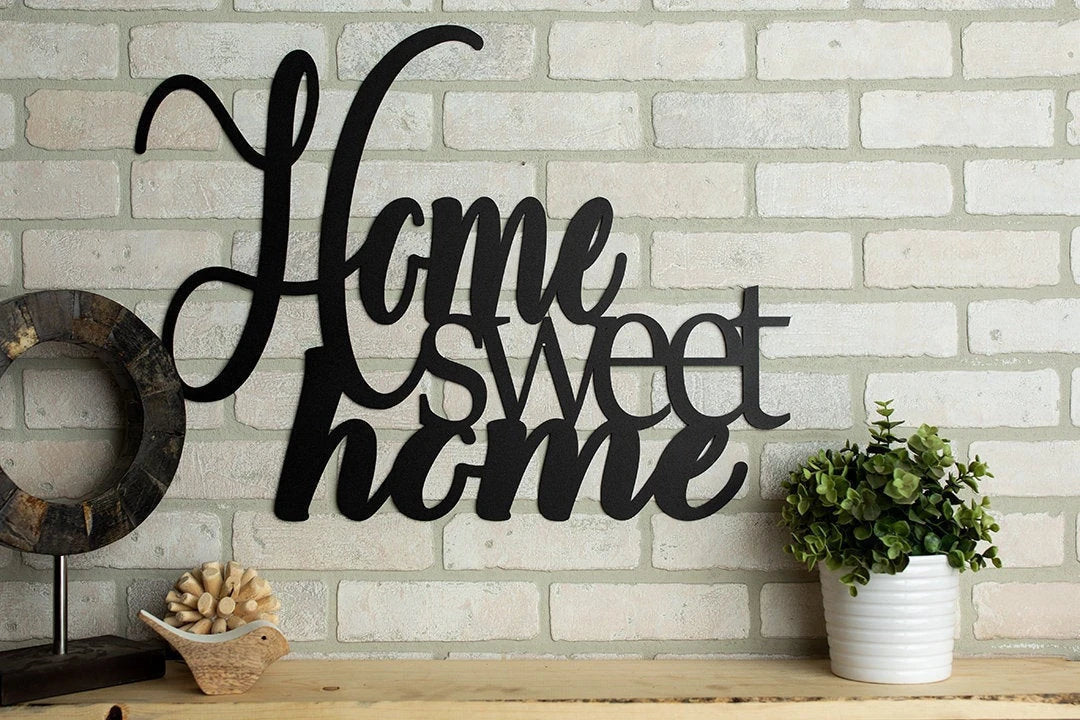 Home Sweet Home Metal Art Verse Wall Decor Cut Metal Sign Wall Metal Art - 8 inches - metal sign